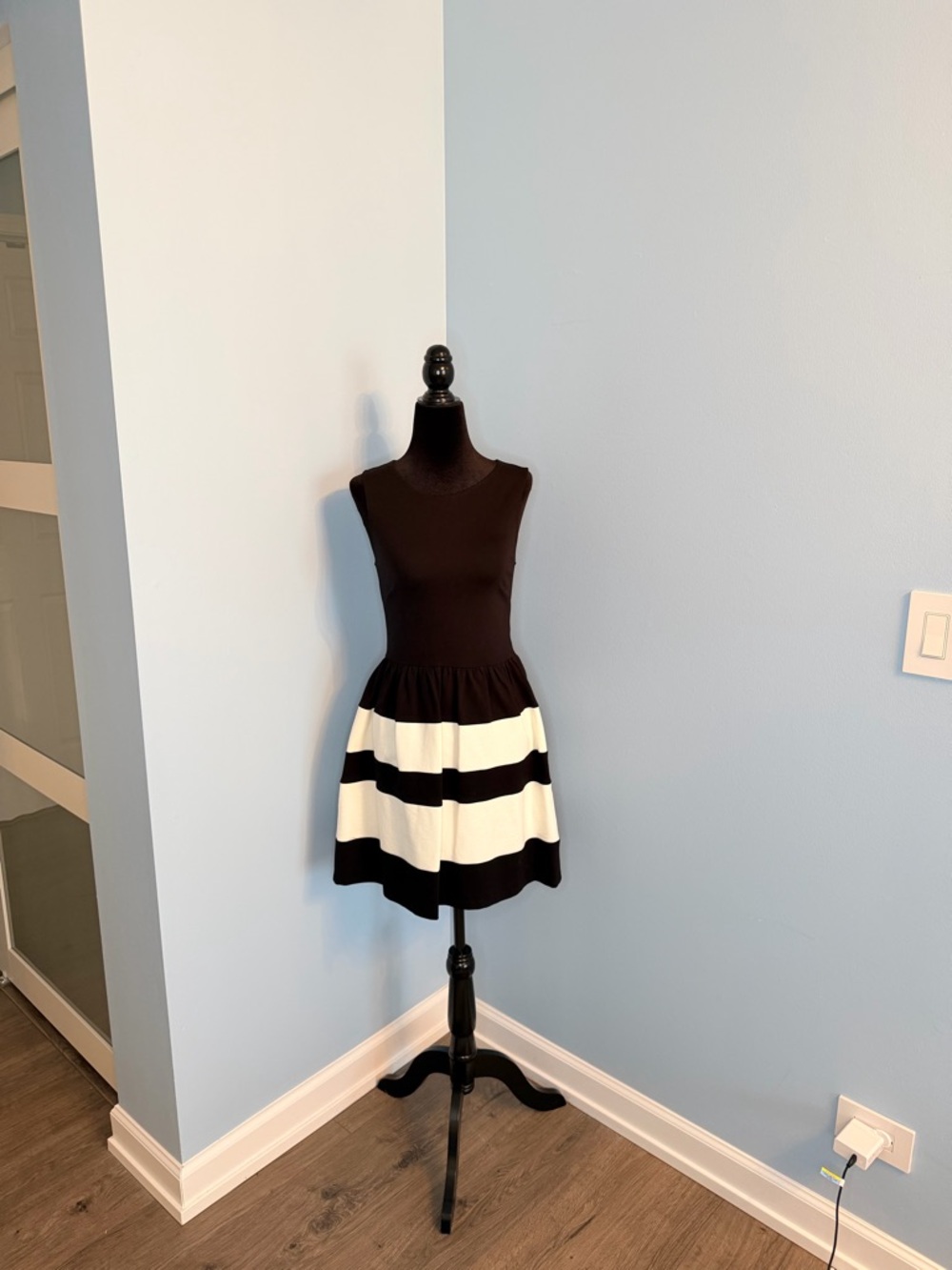 Bar III Black Dress with White Accents
